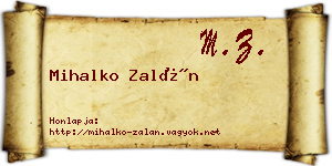 Mihalko Zalán névjegykártya