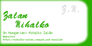 zalan mihalko business card